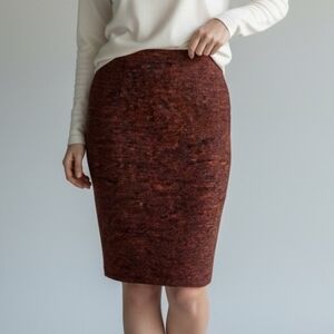 Persian Princess Finity Studio Wool Skirt Orange Red Tweed Vintage Exclusive